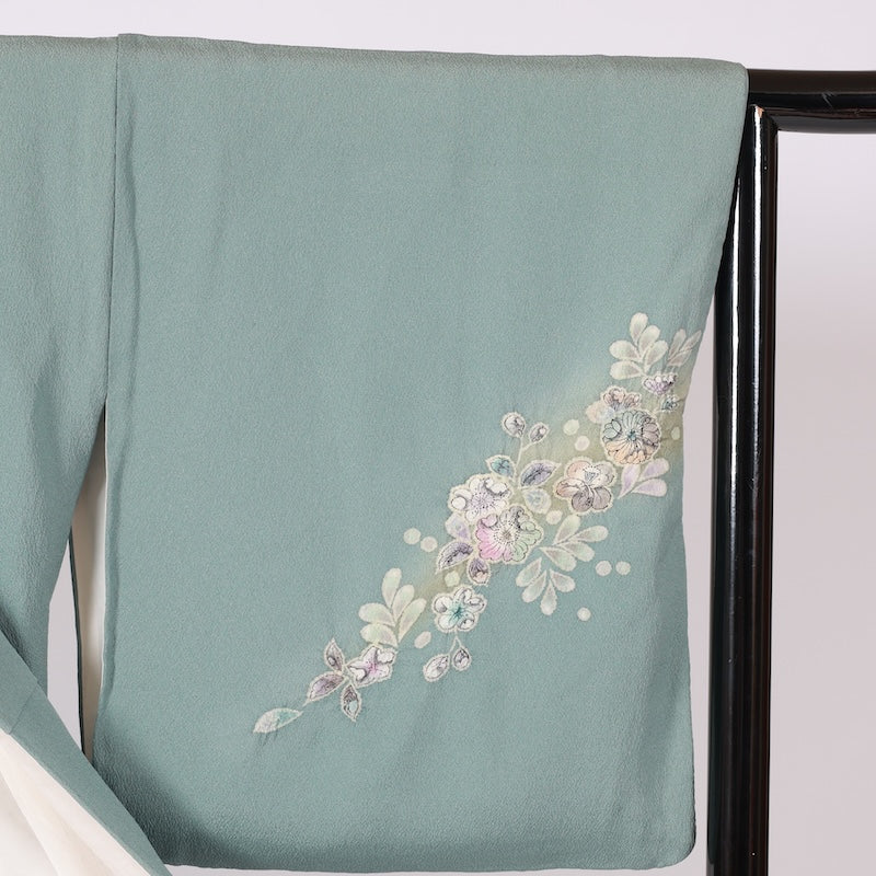 Japanese kimono (Tsukesage) L-size 100% silk / B32