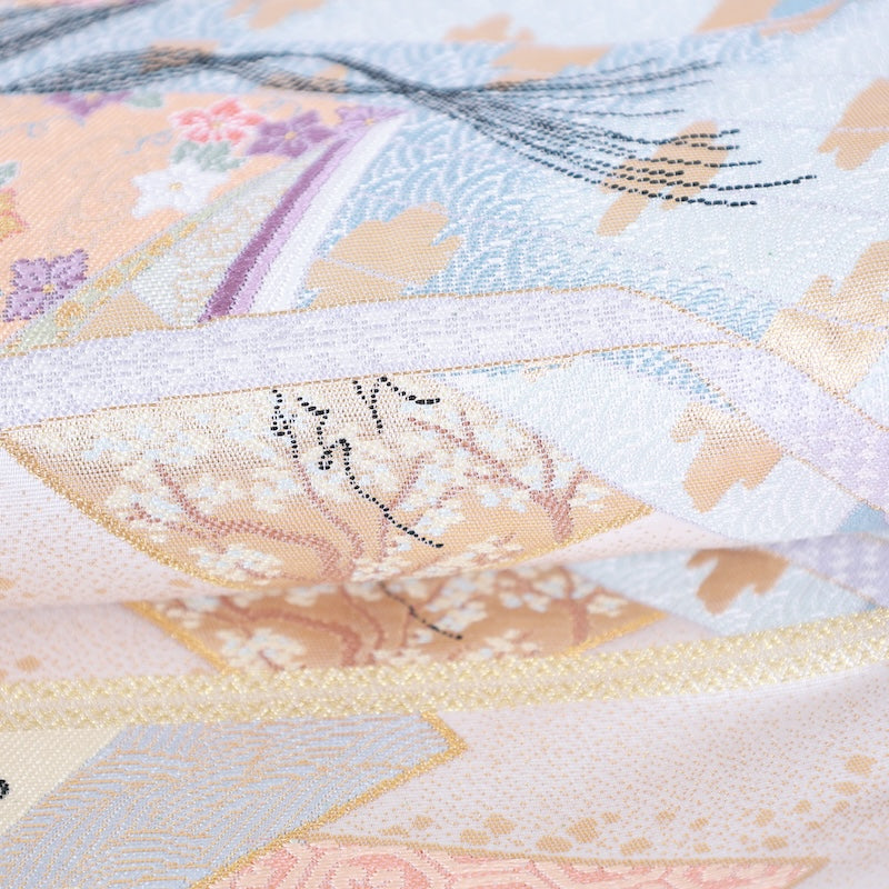 Japanese kimono used sash belt (hukuro-obi) 100% silk / T420