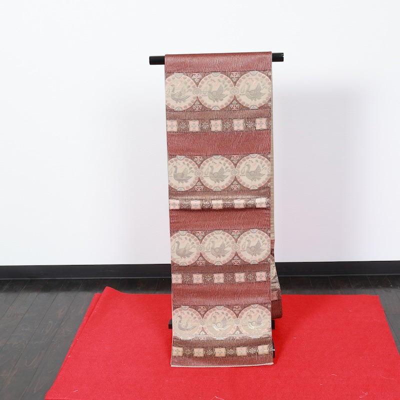 Japanese kimono used sash belt (hukuro-obi) 100% silk / T318