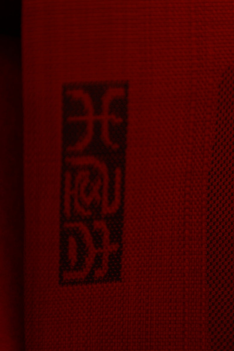 Fukuro-obi sash belt red black per-owned /AZ112