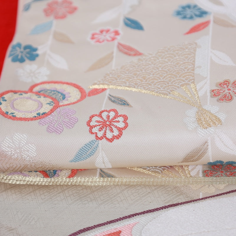 Japanese kimono used sash belt (hukuro-obi) 100% silk / T316
