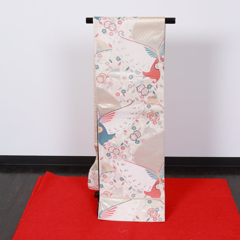 Japanese kimono used sash belt (hukuro-obi) 100% silk / T316