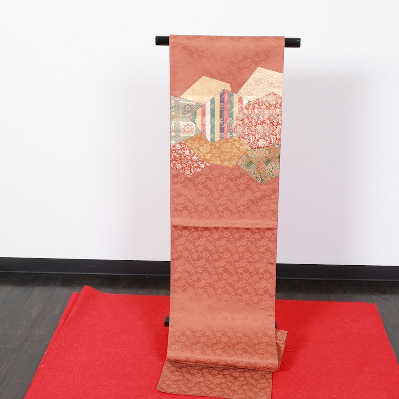 Japanese kimono used sash belt (obi) 100% silk / T313