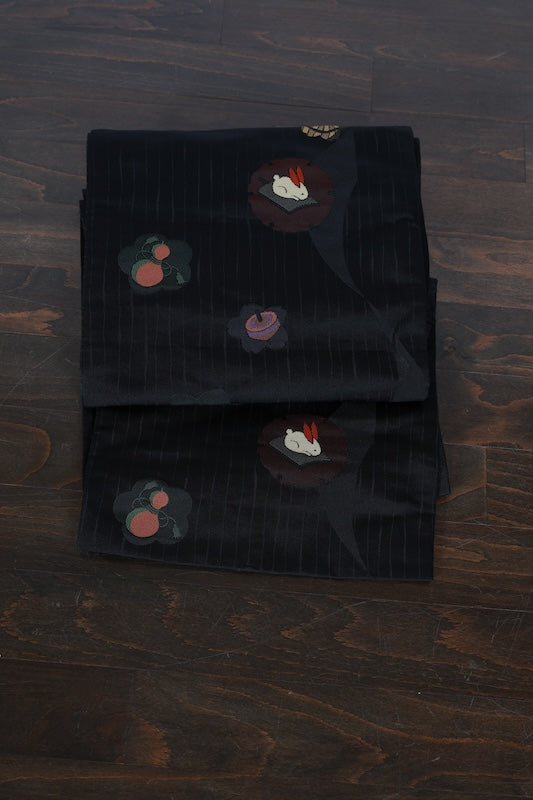 Used sash belt (nagoya-obi) tetoron /K23