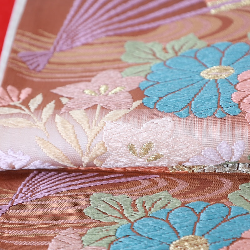 Japanese kimono used sash belt (hukuro-obi) 100% silk / T338