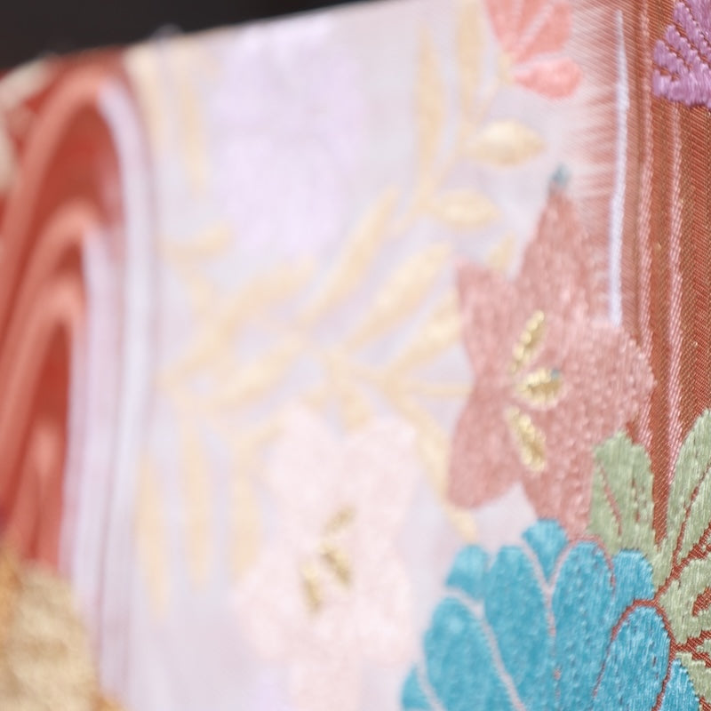 Japanese kimono used sash belt (hukuro-obi) 100% silk / T338