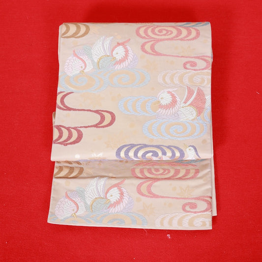 Japanese kimono used sash belt (hukuro-obi) 100% silk / T337