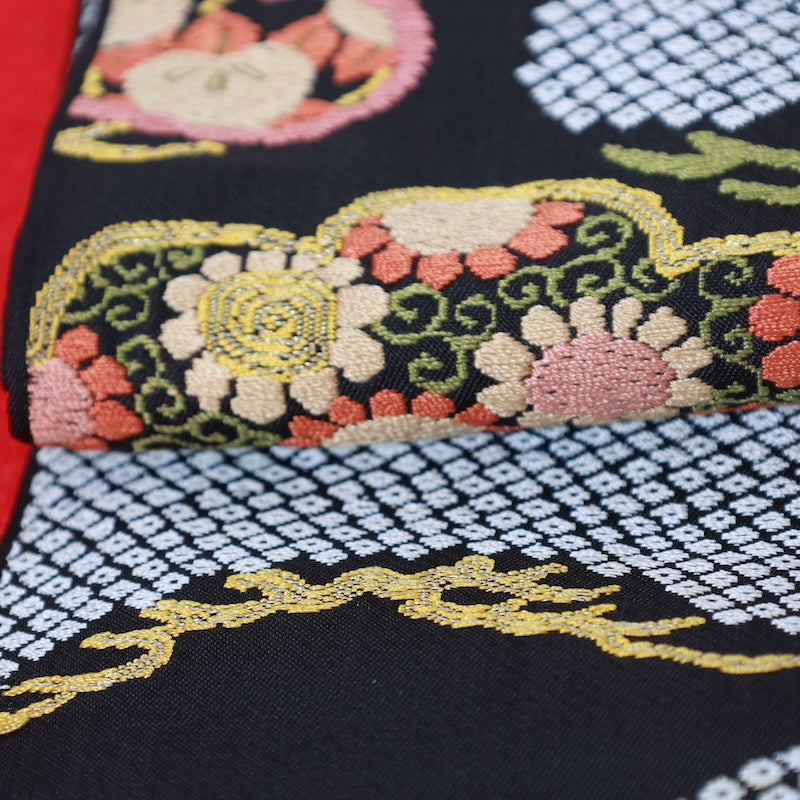 Japanese kimono used sash belt (hukuro-obi) 100% silk / T324