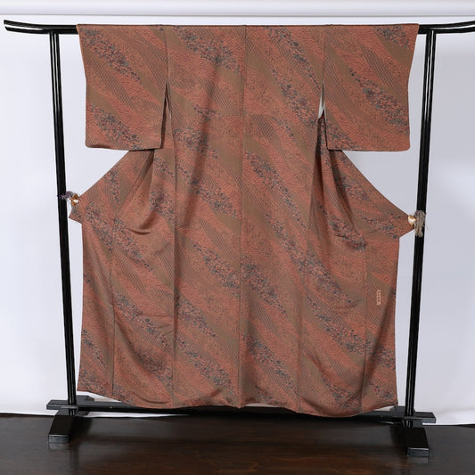 Japanese kimono used <Komon> Msize silk 100% /B723