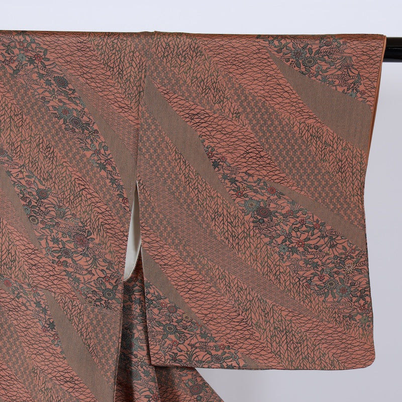 Japanese kimono used <Komon> Msize silk 100% /B723