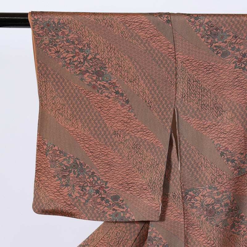 Japanese kimono used <Komon> Msize silk 100% /B723