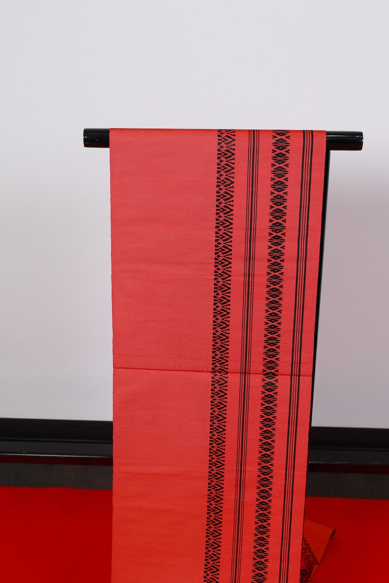 Nagoya-obi sash belt red black New unused ?AZ93