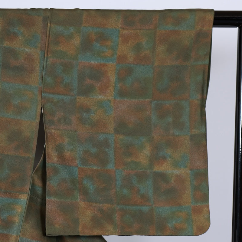 Japanese kimono used <komon> M-size silk 100% /B720
