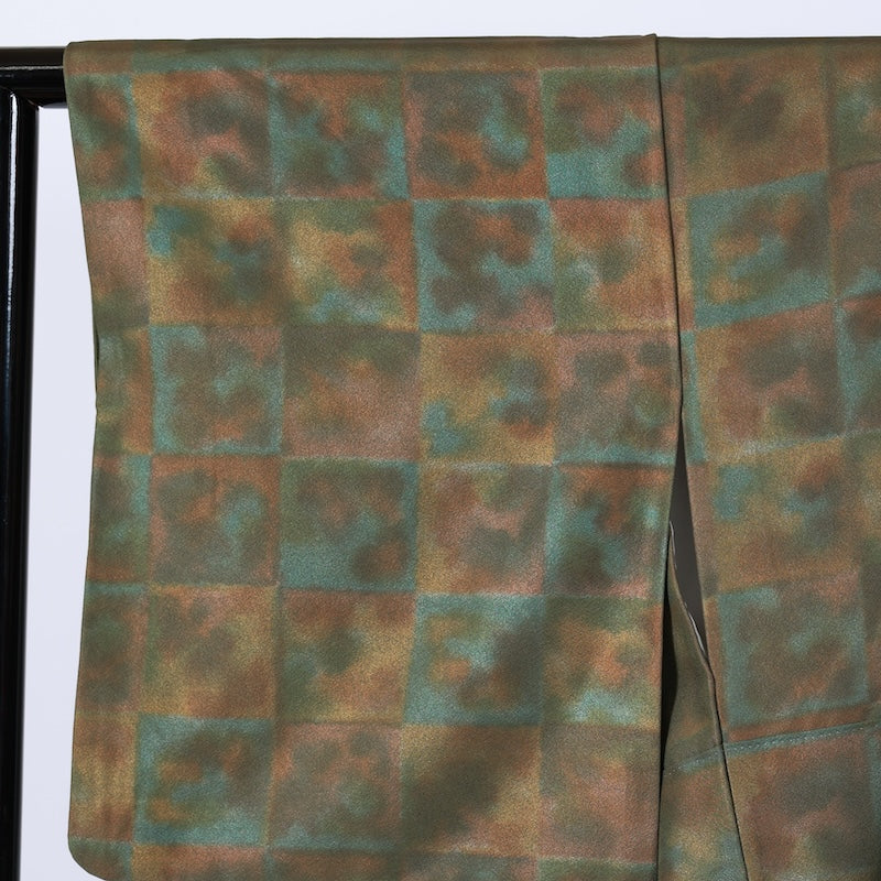 Japanese kimono used <komon> M-size silk 100% /B720
