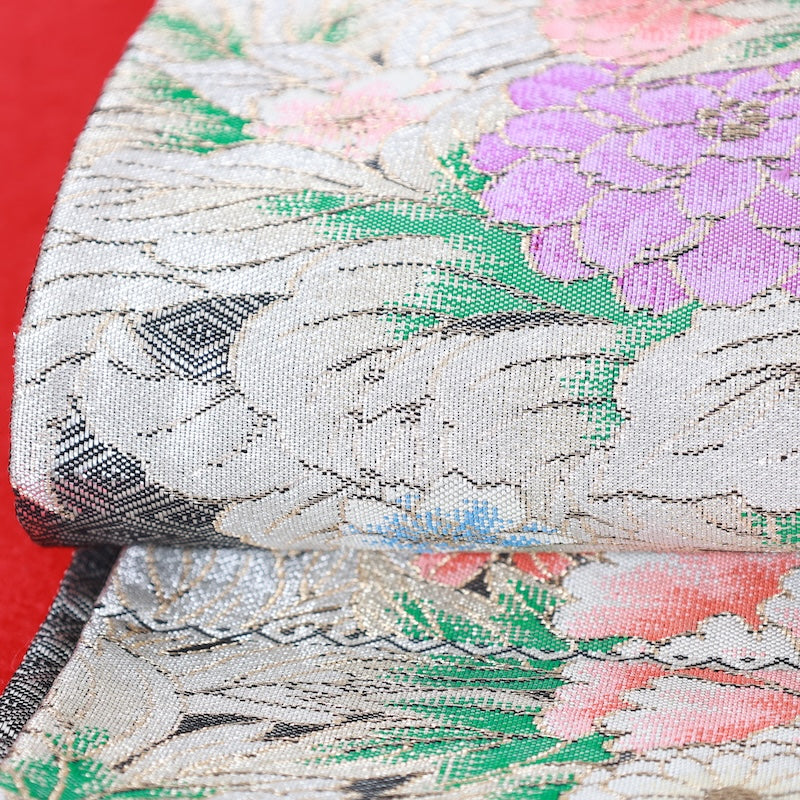 Japanese kimono used sash belt (obi) 100% silk / T334