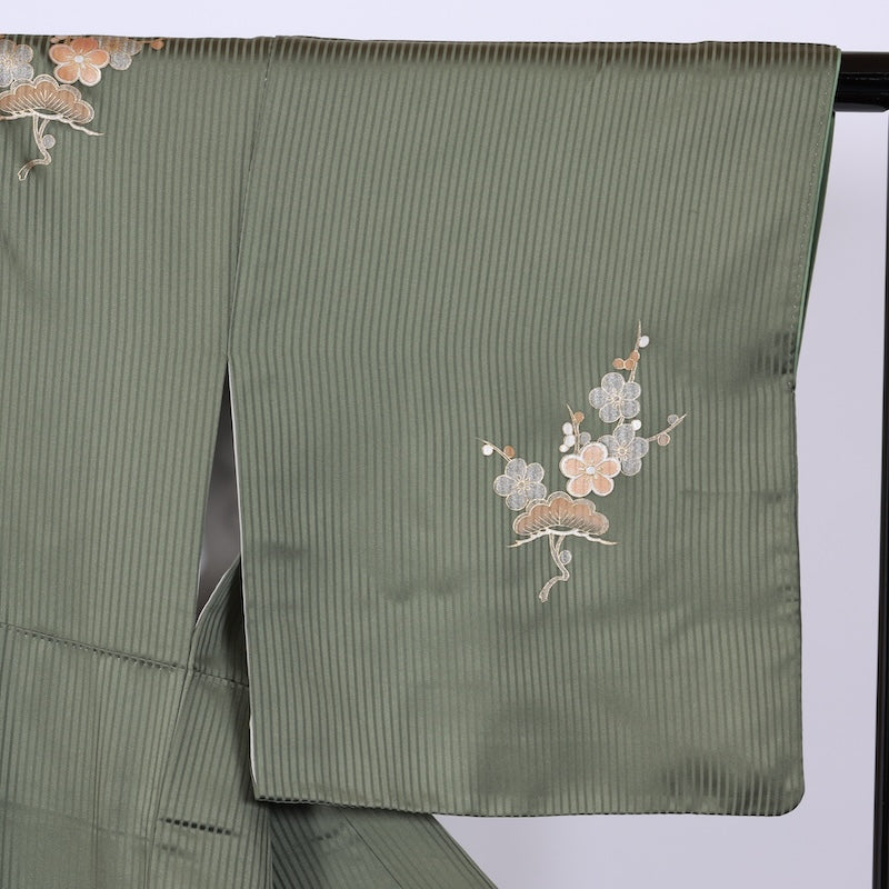 Japanese kimono used <houmongi> M-size silk 100% /B719