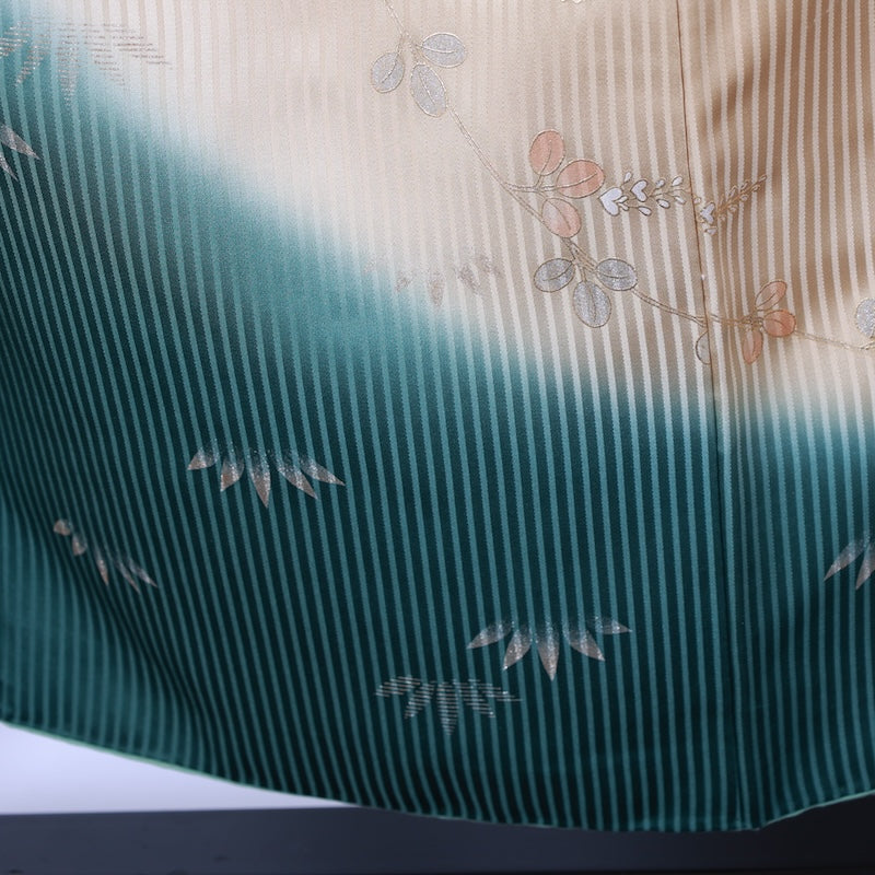 Japanese kimono used <houmongi> M-size silk 100% /B719