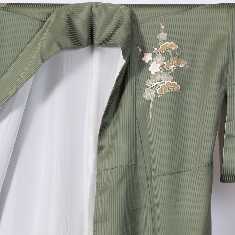Japanese kimono used <houmongi> M-size silk 100% /B719