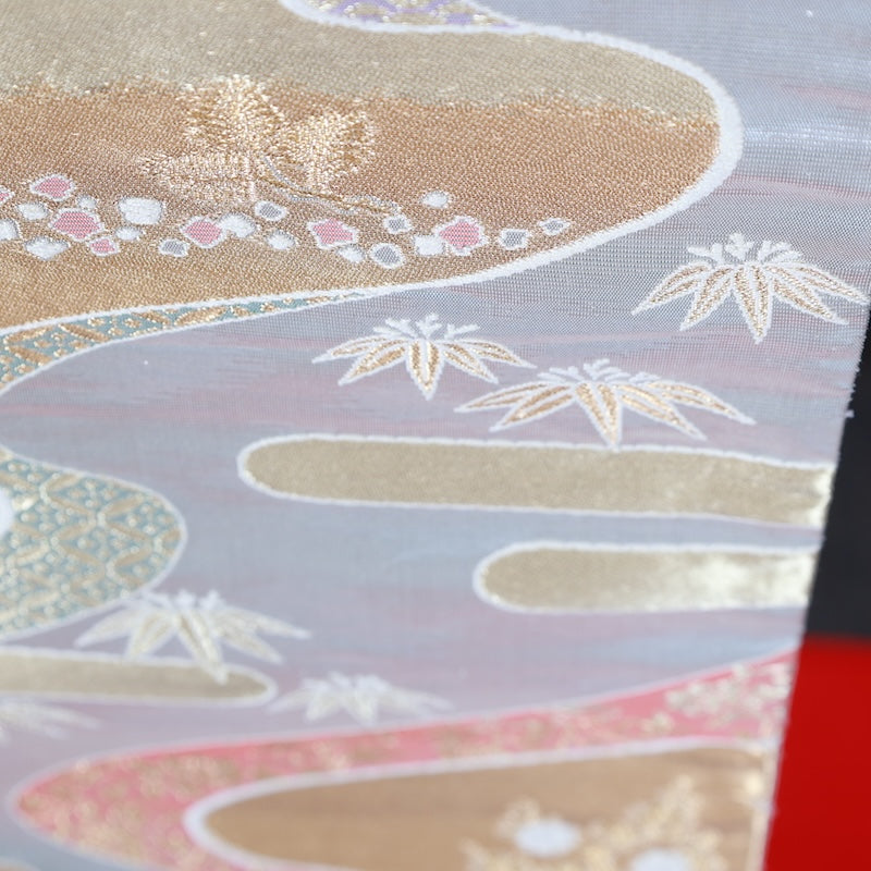 Japanese kimono used sash belt (hukuro-obi) 100% silk / T328