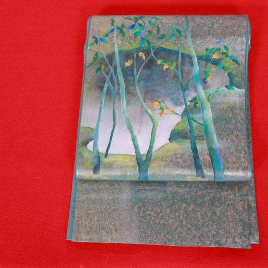 Japanese kimono used sash belt (hukuro-obi) 100% silk / T329