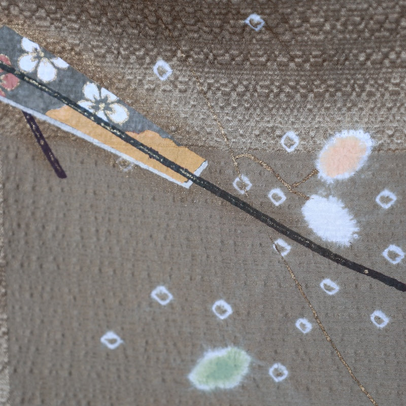 Japanese kimono used <houmongi> M-size silk 100% /B717