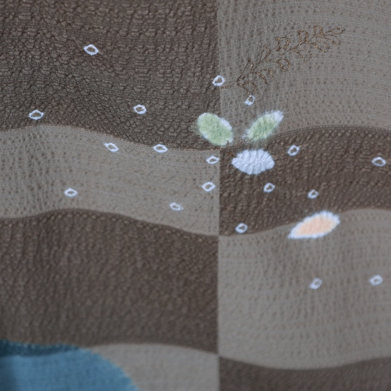 Japanese kimono used <houmongi> M-size silk 100% /B717