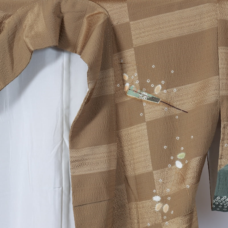 Japanese kimono used <houmongi> M-size silk 100% /B717