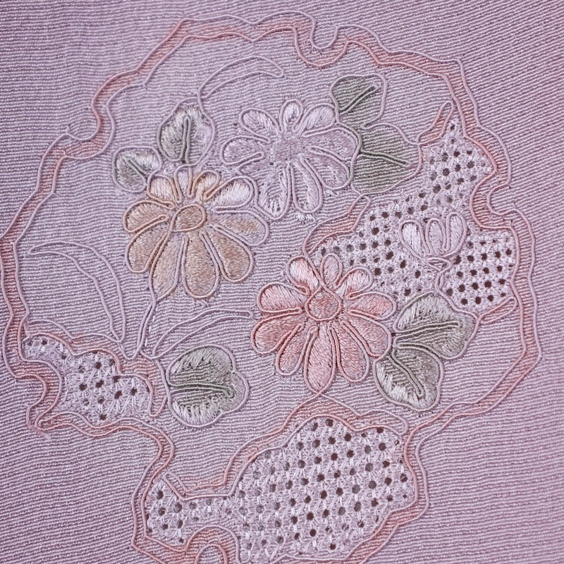 Japanese kimono used <Tsumugi> M-size silk 100% /B714