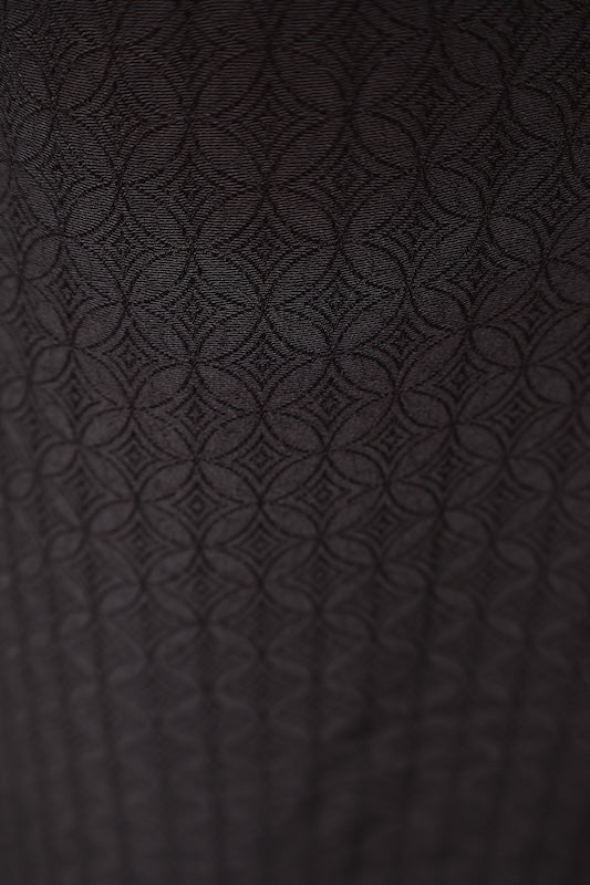 Japanease kimono Used(Houmongi) L-size 100% silk /K53Gray Gold White Green Shrimp tea Flower