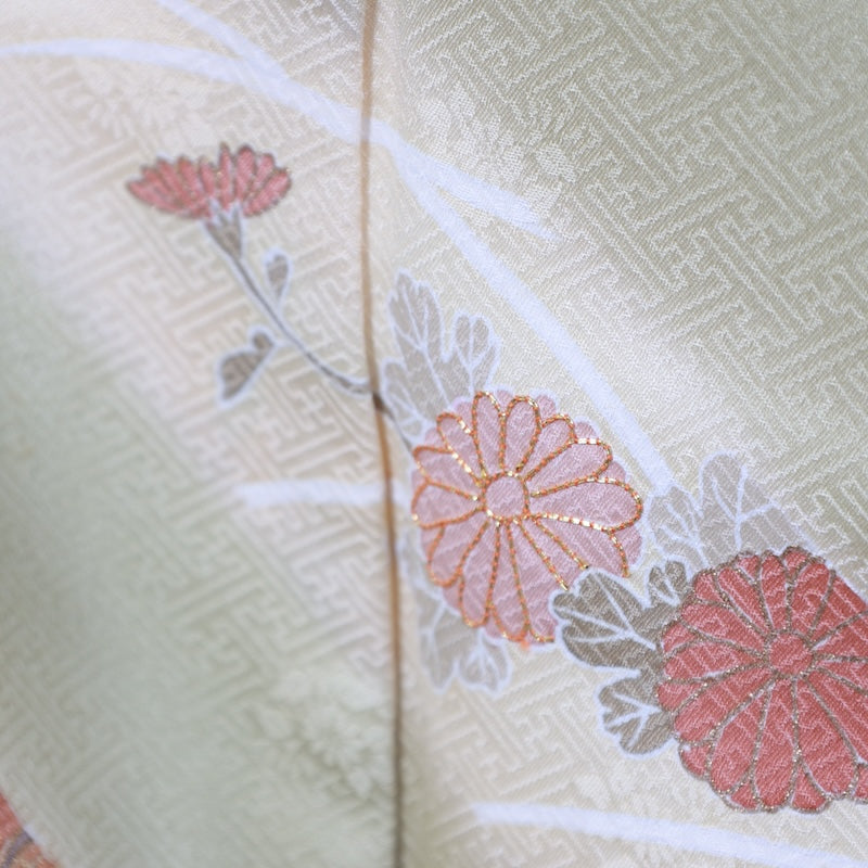 Japanese kimono used <houmongi> M-size silk 100% /B735