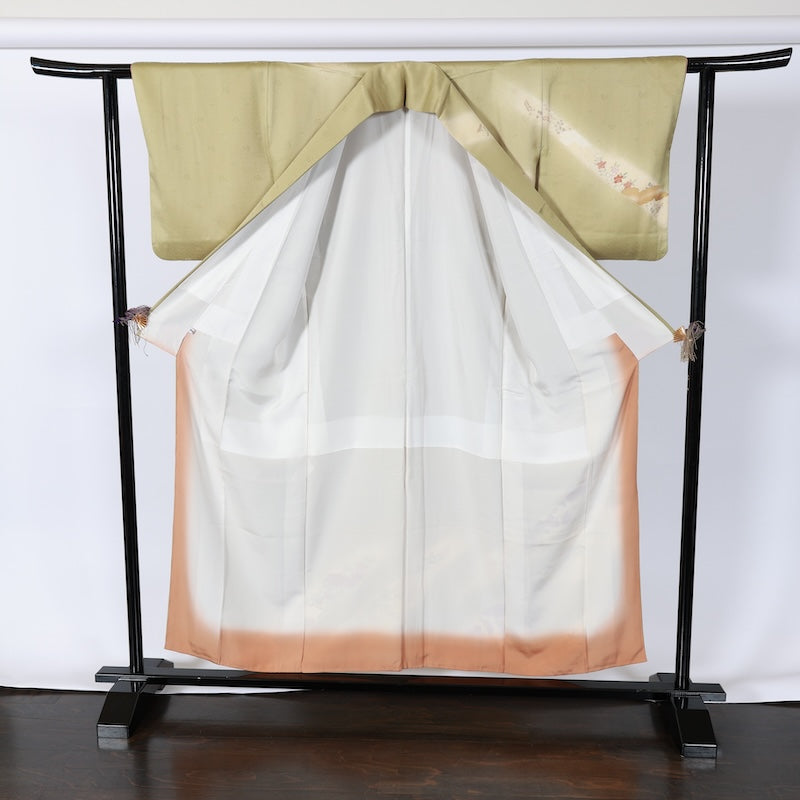 Japanese kimono used <houmongi> M-size silk 100% /B735