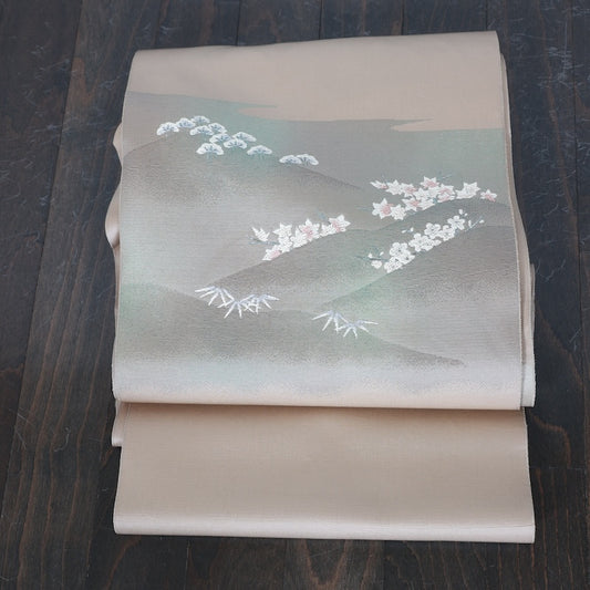 Japanese kimono used sash belt (nagoya-obi) polyester / T348