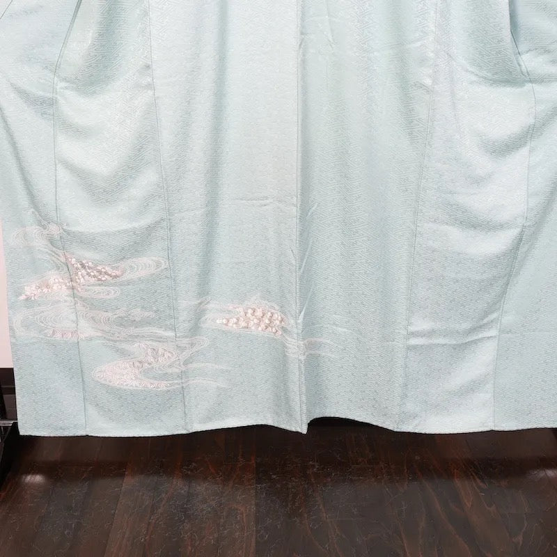 Japanese kimono used <Irotomesode> Msize silk 100% /T106