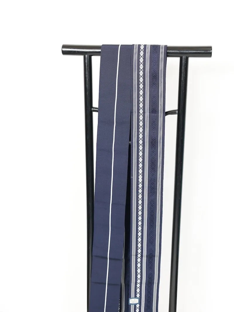 Japanese Unused New Men's sash belt (Kaku-obi) polyester silk /B860