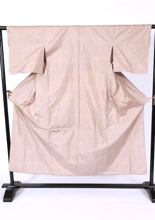Japanese kimono used <Tsumugi> Msize silk 100% /T588