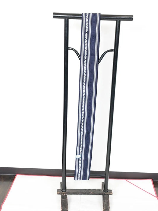 Japanese Unused New Men's sash belt (Kaku-obi) polyester silk /B860