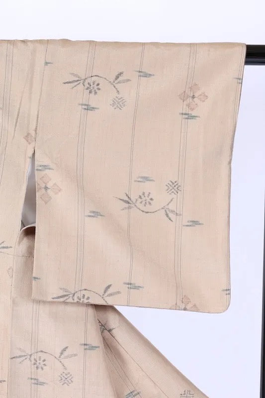Japanese kimono Unused <Tsumugi> Msize silk 100% /K328