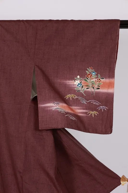 Japanese kimono Unused <houmongi> Msize silk 100% /T670