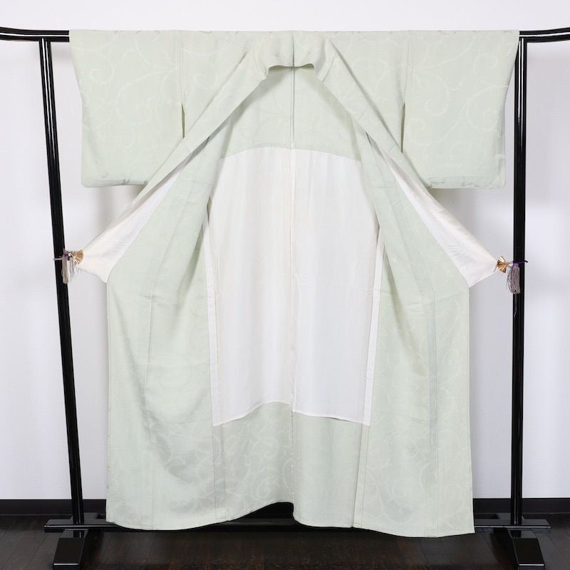 Japanese kimono used <Iromizi> Msize silk 100% /T103