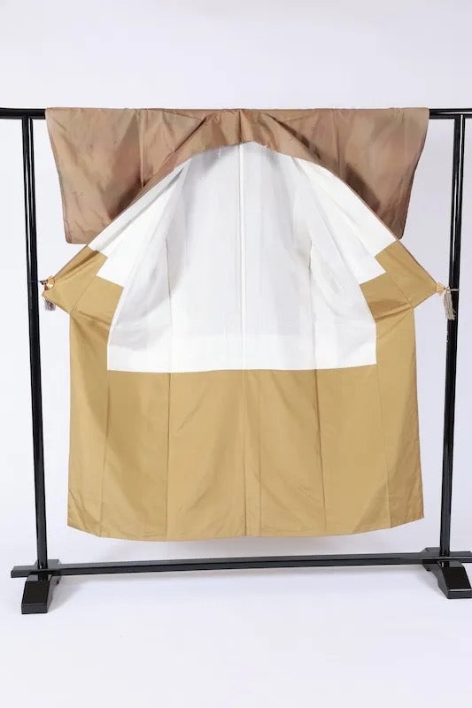 Japanese kimono Unused <Tsumugi> Ssize silk 100% /K303