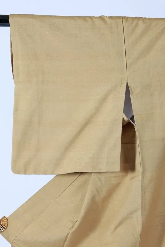 Japanese kimono used <Tsumugi> Lsize silk 100% /K280