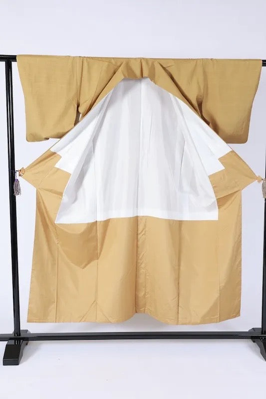 Japanese kimono used <Tsumugi> Lsize silk 100% /K280