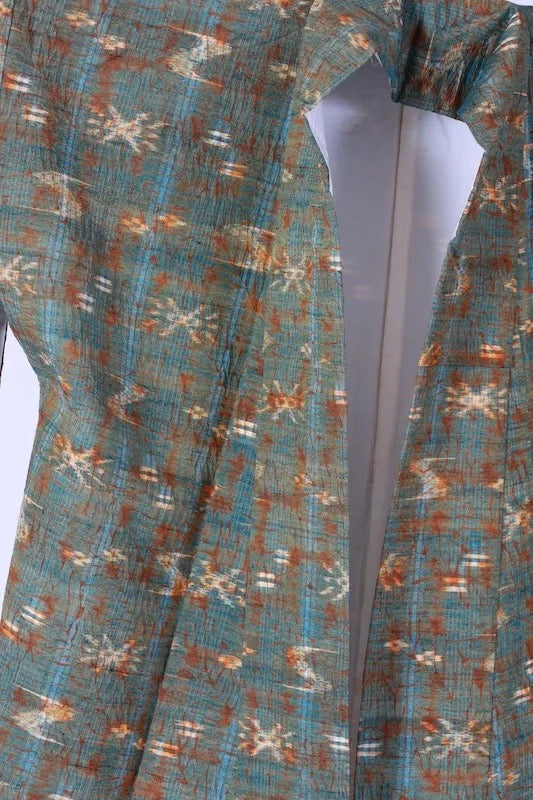 Japanese kimono Unused <Tsumugi> size L silk 100% /K299