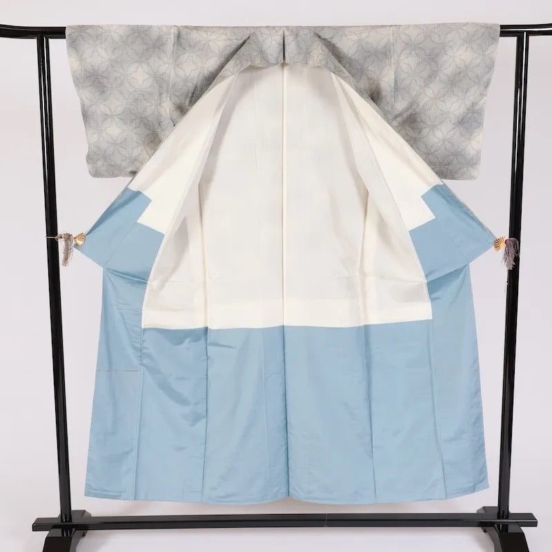 Japanese kimono used <Tsumugi> Msize silk 100% /K388