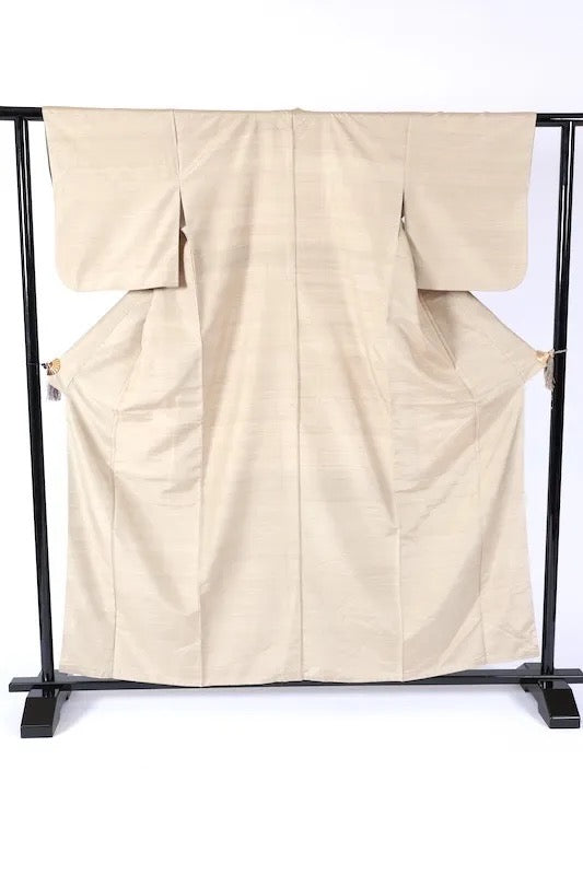Japanese kimono Unused <Tsumugi> size L silk 100% /K
