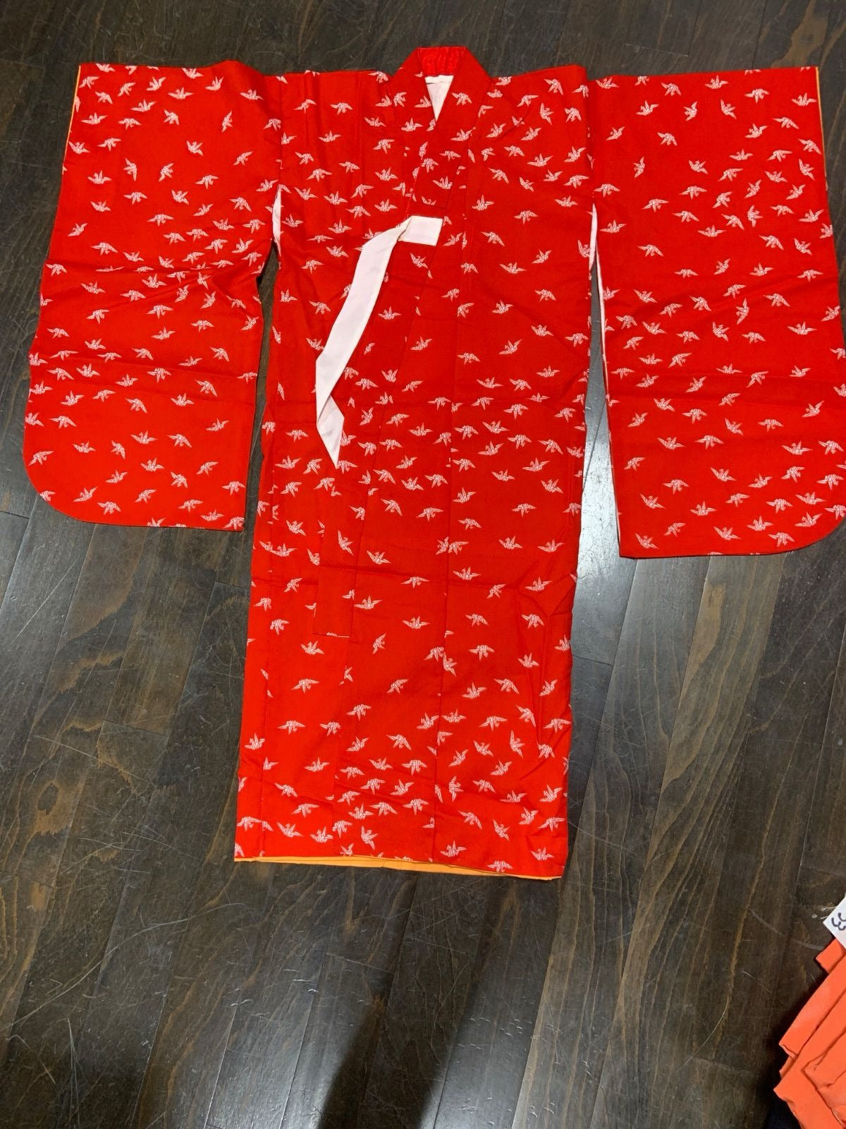 Kids girl Japanese kimono used <Mitsumi,Hihu 2peace set> polyester /B52
