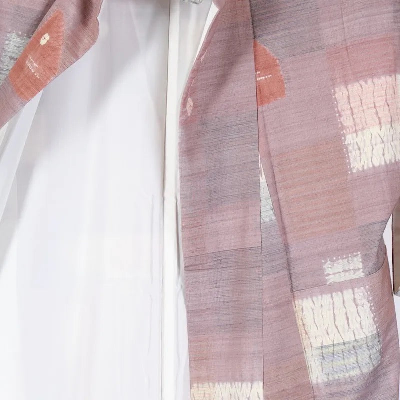 Japanese kimono used <Tsumugi> Msize silk 100% /K390