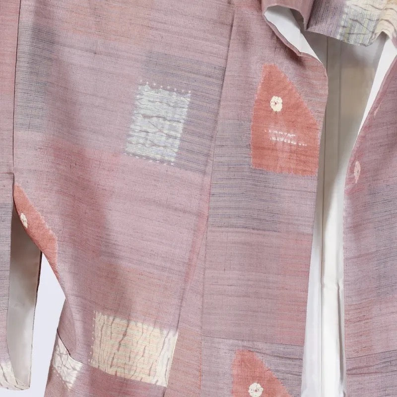 Japanese kimono used <Tsumugi> Msize silk 100% /K390