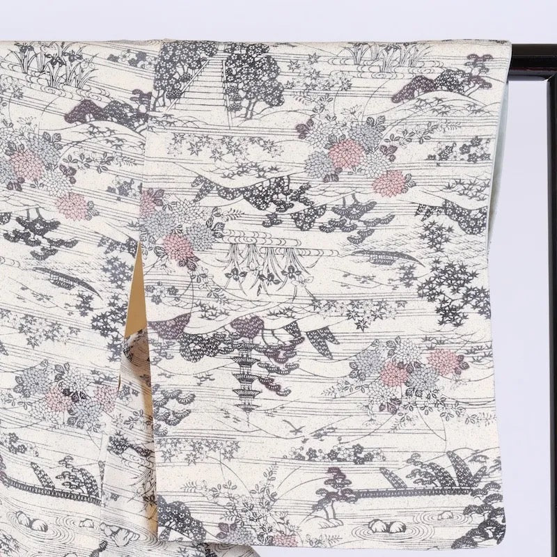 Japanease kimono used(komon)sizeLsilk100%/K392