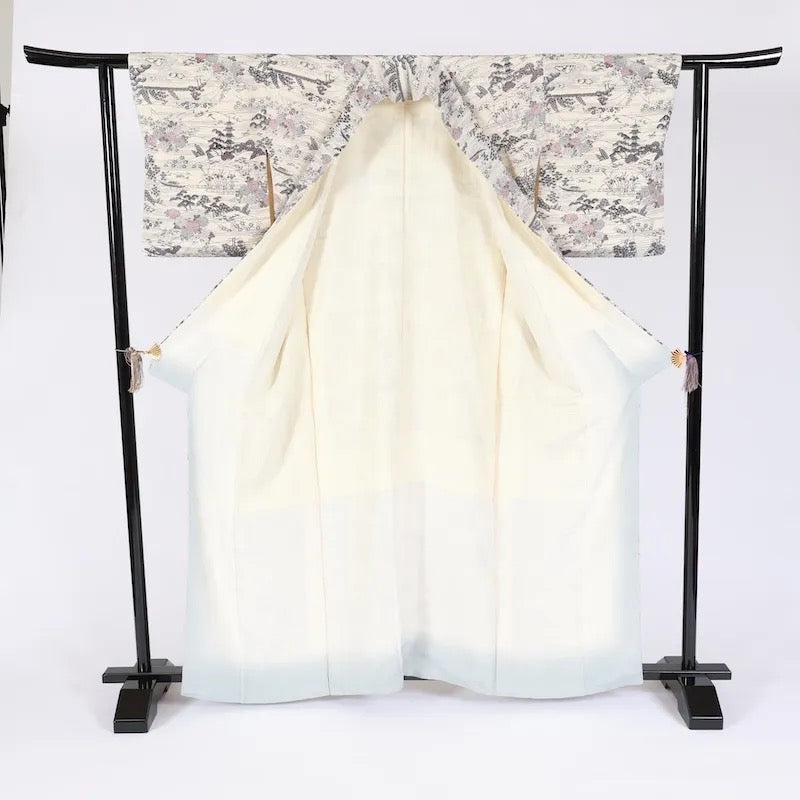 Japanease kimono used(komon)sizeLsilk100%/K392